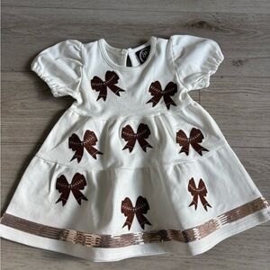 Emma Jean Girls Football Bow Dress - 12 Months NWOT